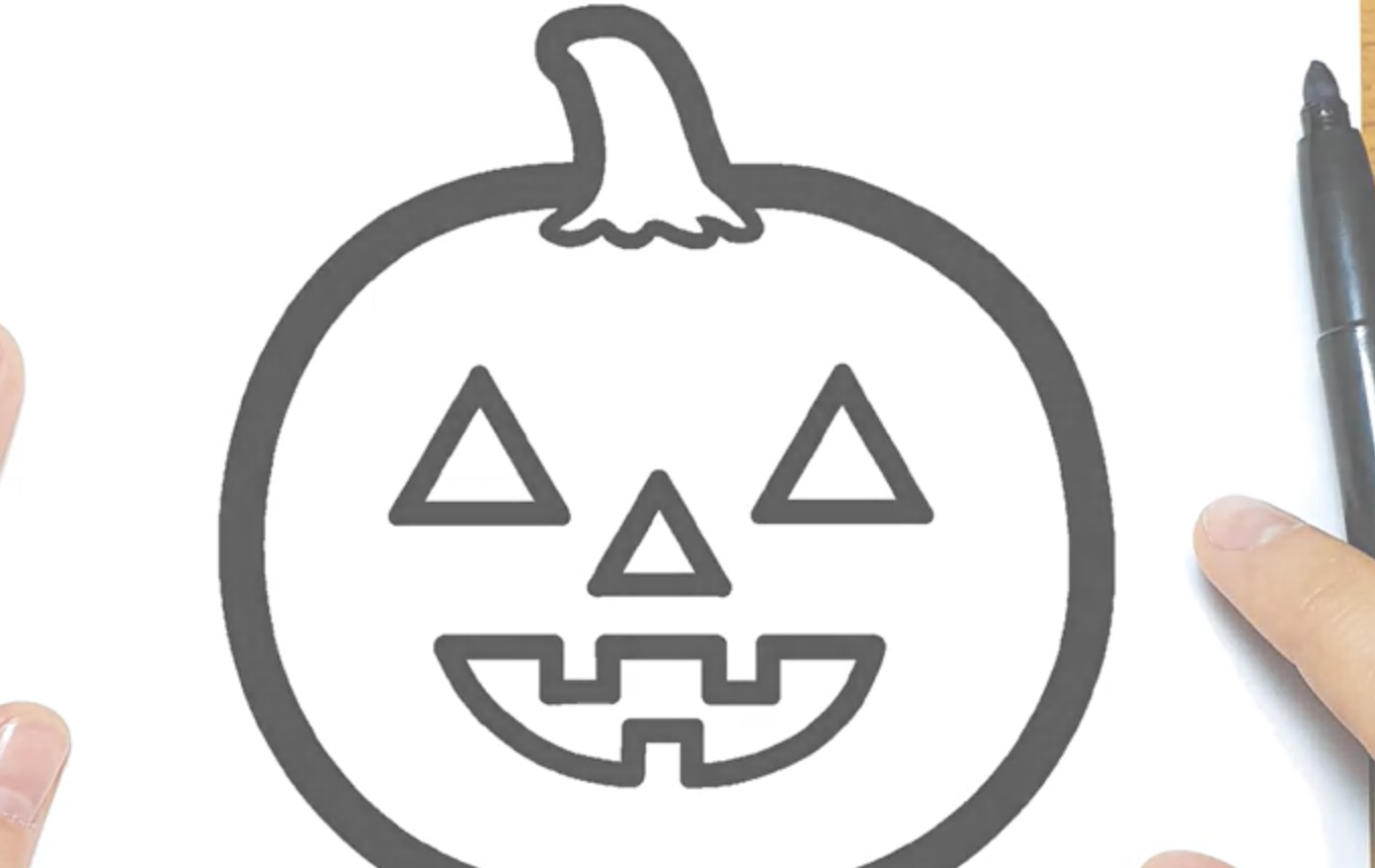 Colorindo páginas Como desenhar facilmente Abóbora