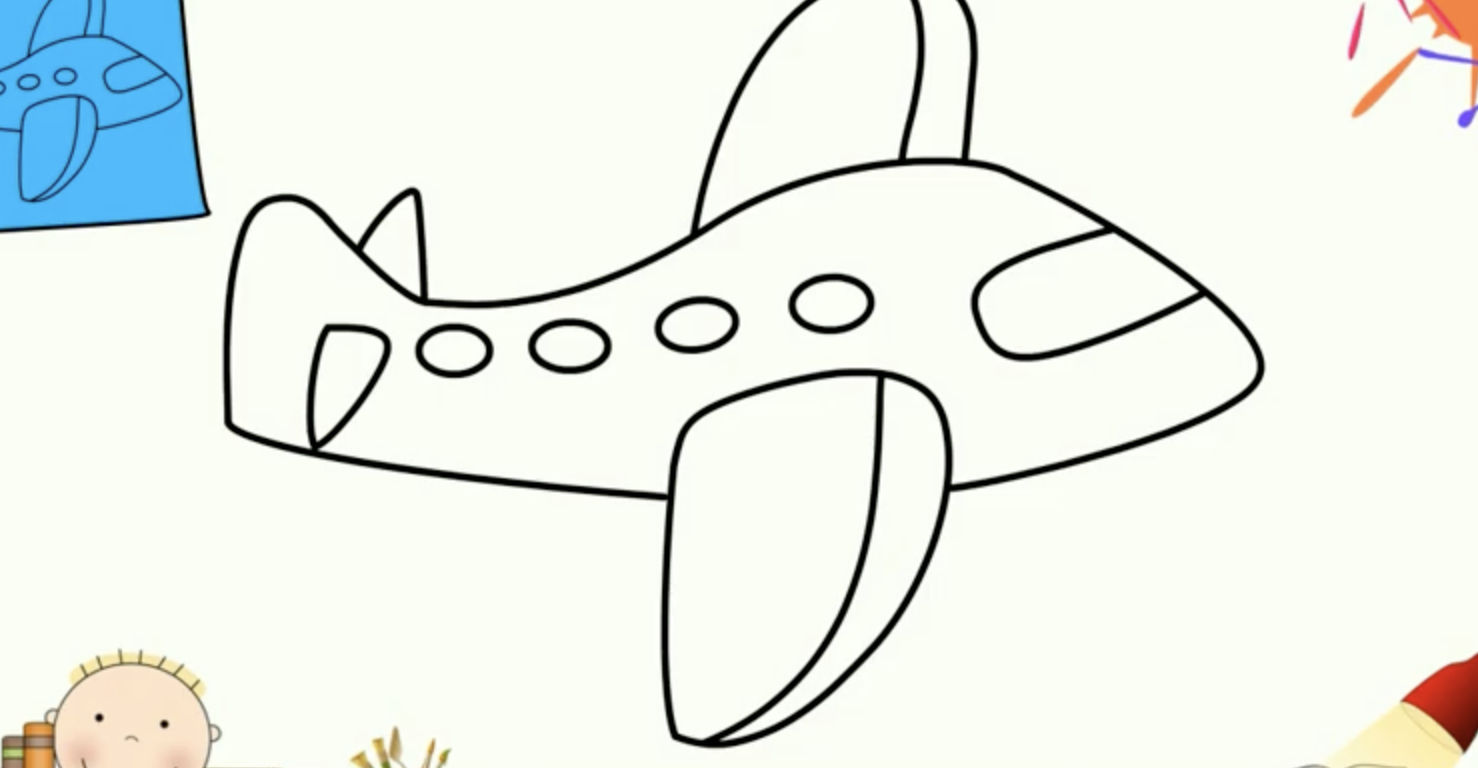 Colorindo páginas Desenho Como Desenhar O Avião