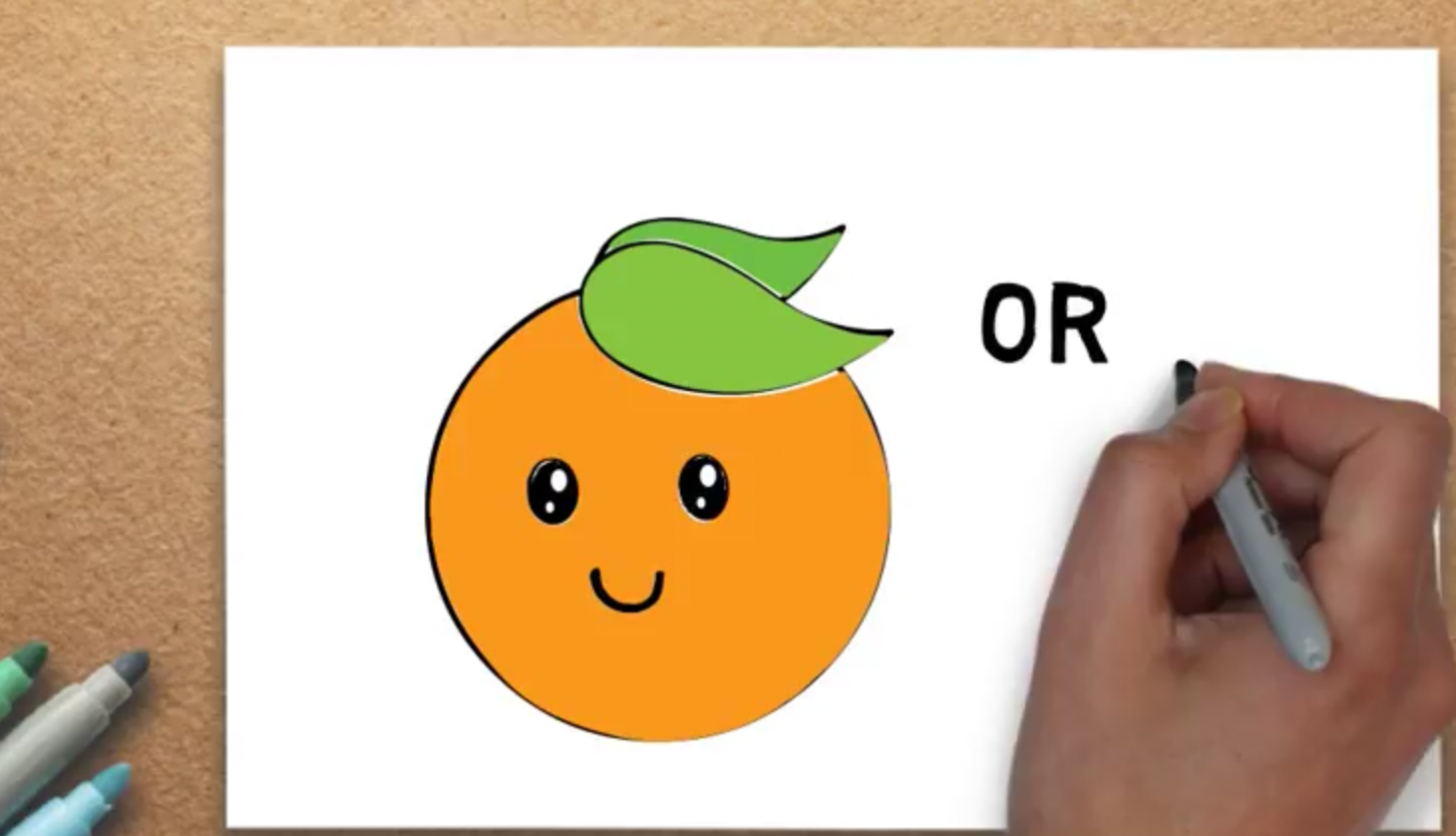Colorindo páginas Como desenhar facilmente Fruta laranja
