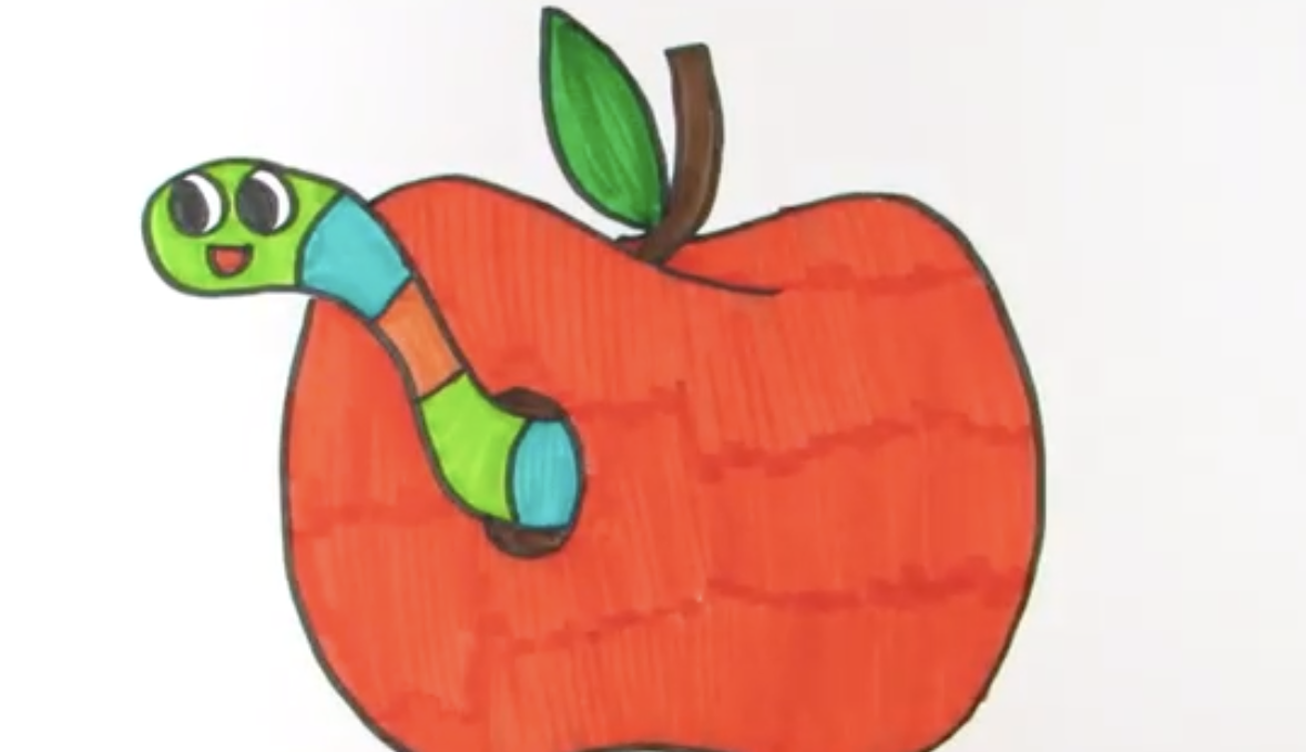 Colorindo páginas Como desenhar facilmente Apple Bug