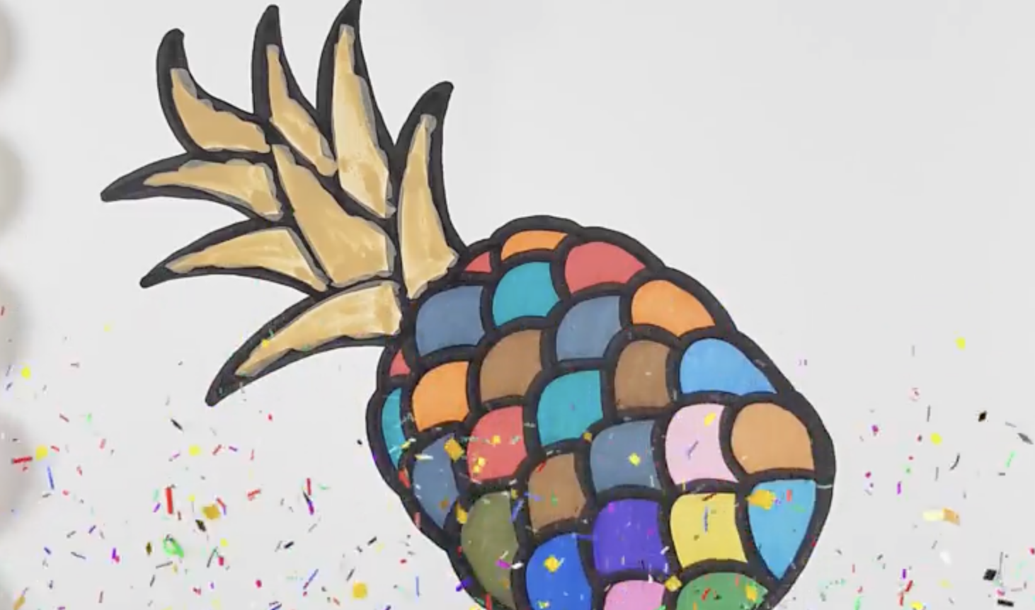 Colorindo páginas Como desenhar facilmente abacaxi