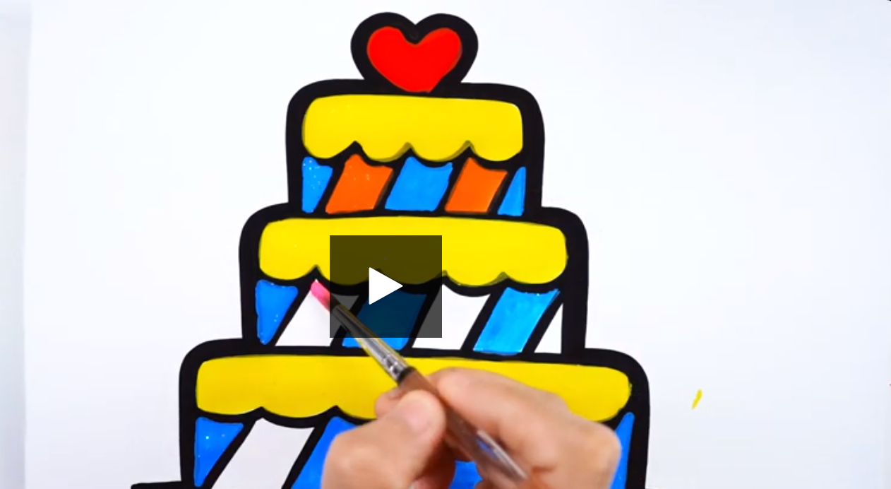 How to draw a birthday cake for children