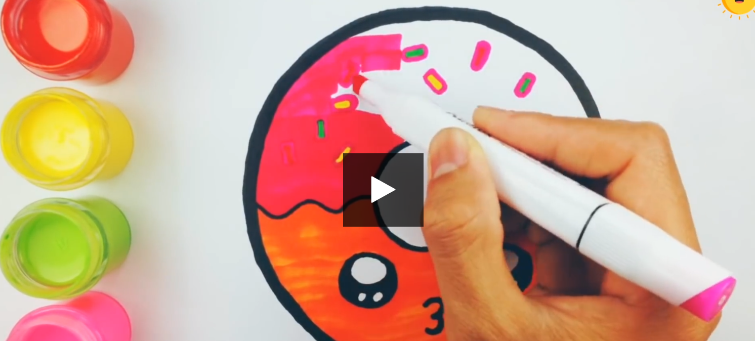 Como desenhar um Donut fofos passo a passo Desenhos para desenhar vídeo de desenhar