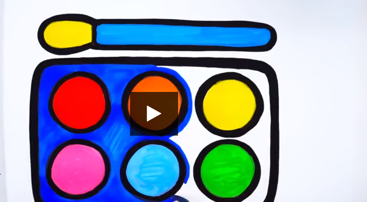 Drawing pages for kids learn color with Makeup tools