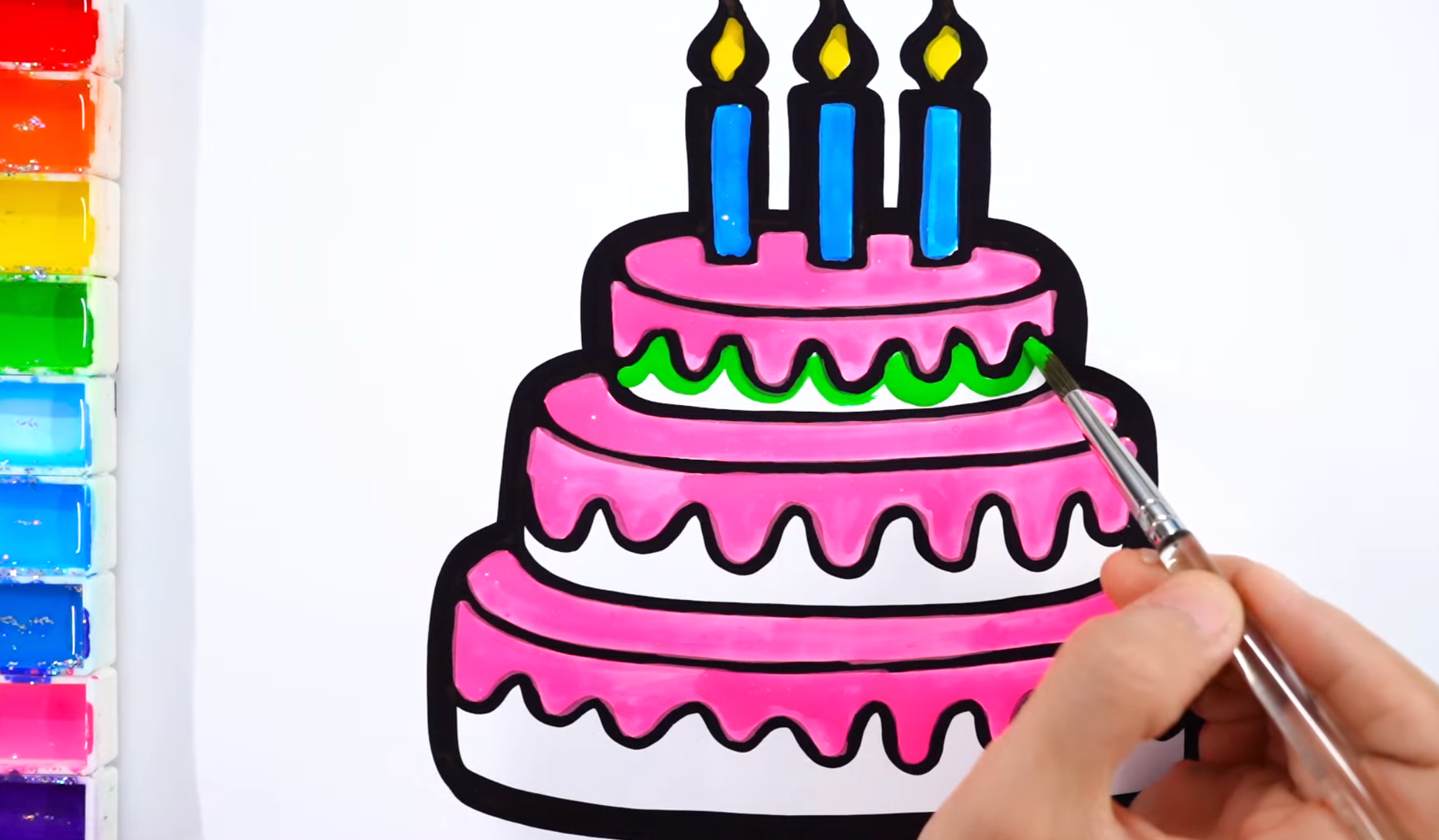 How to draw a birthday cake