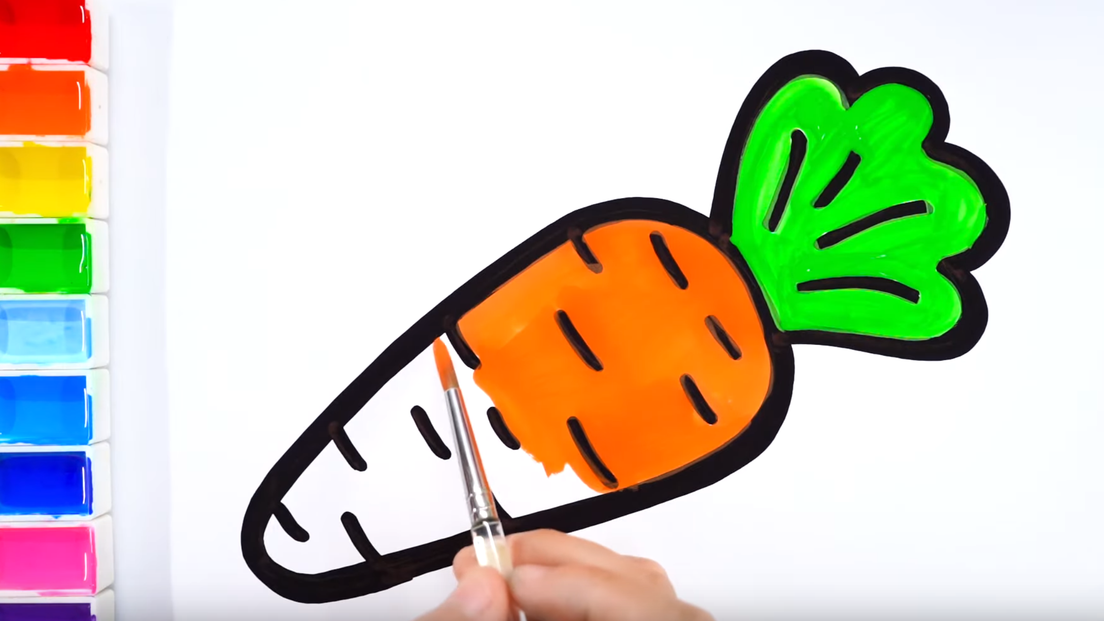 How to draw a Carrot coloring page for kids