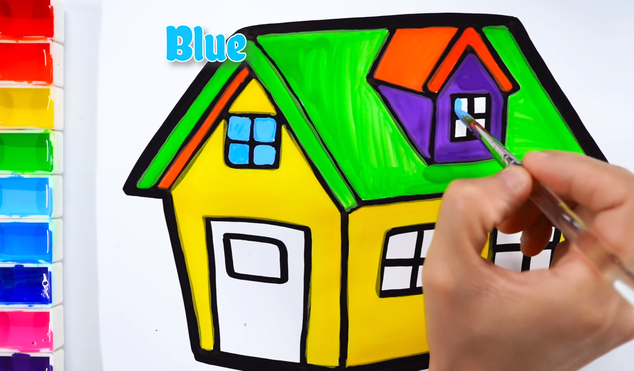 How to draw House and rainbow House