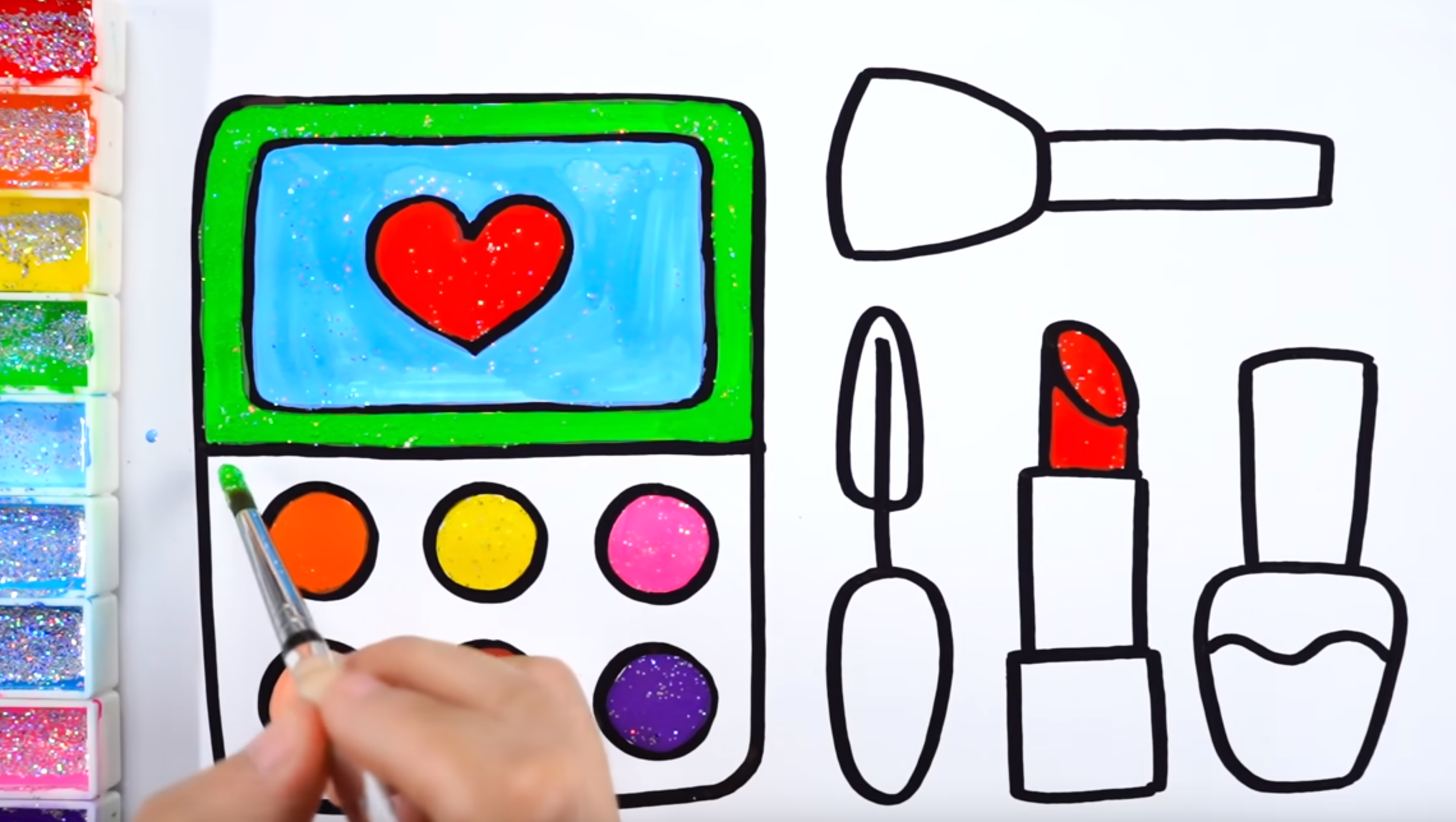 How to draw Makeup Glitter Rainbow