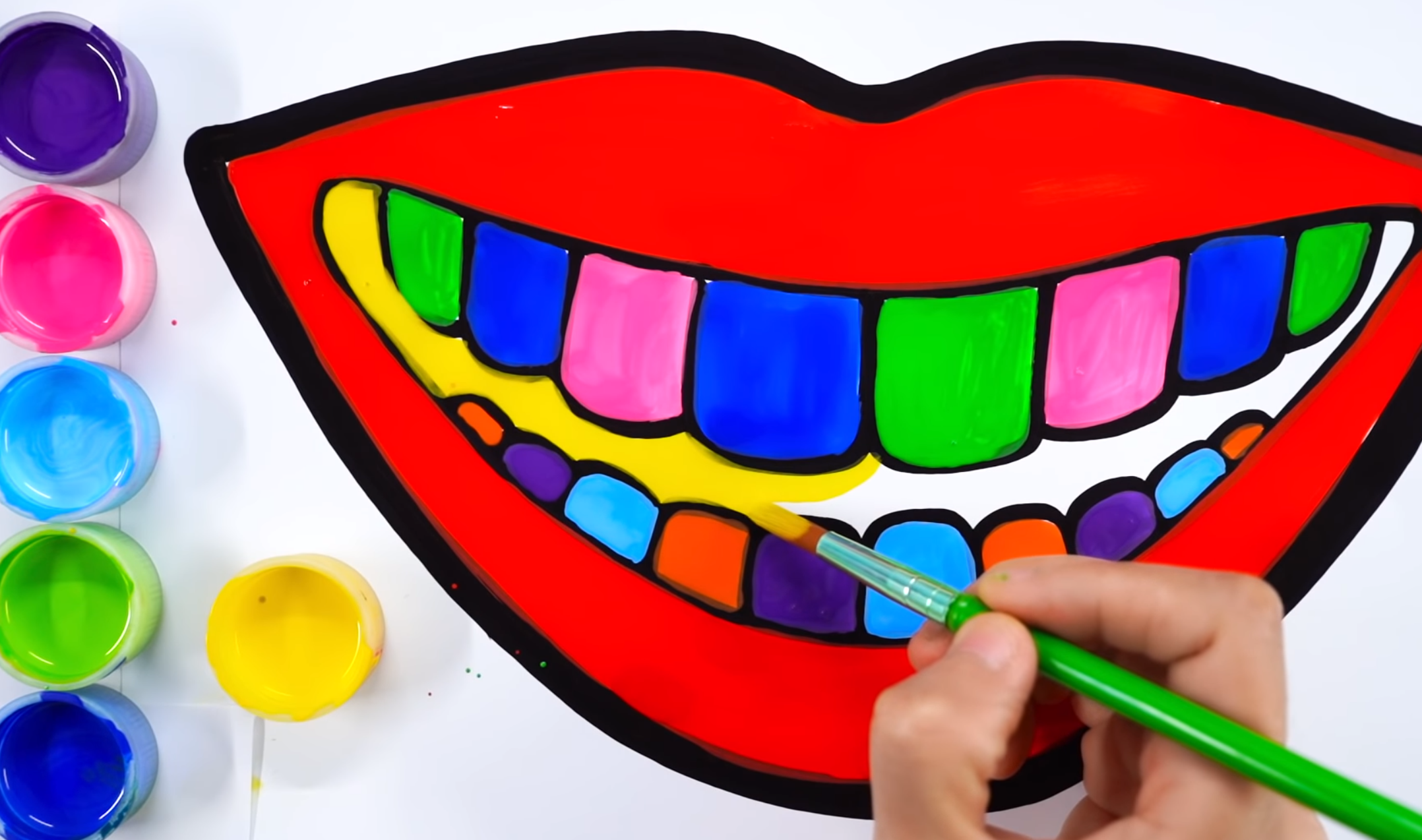 How to draw Mouth with teeth coloring page