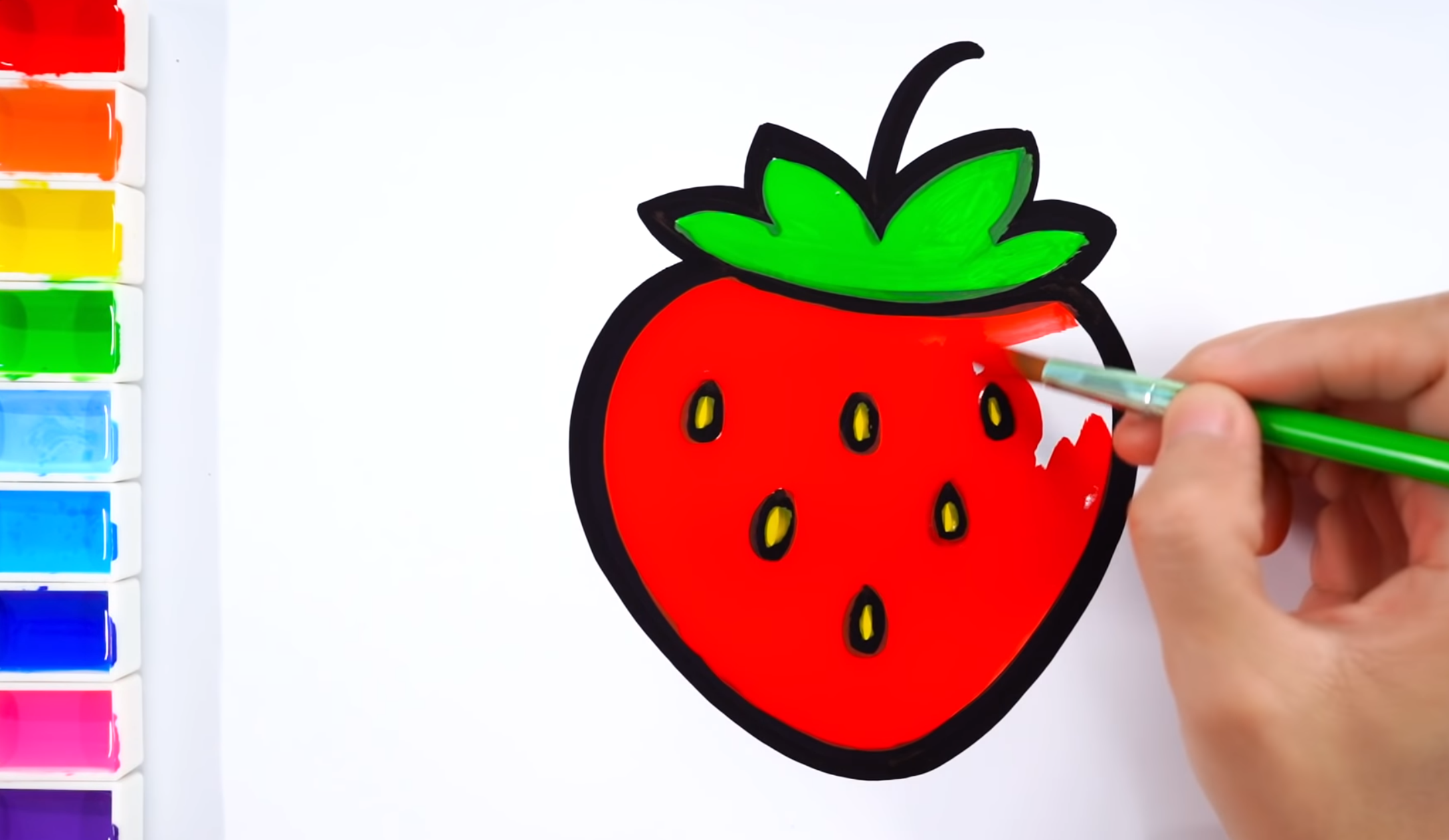 Drawing pages for kids with strawberry