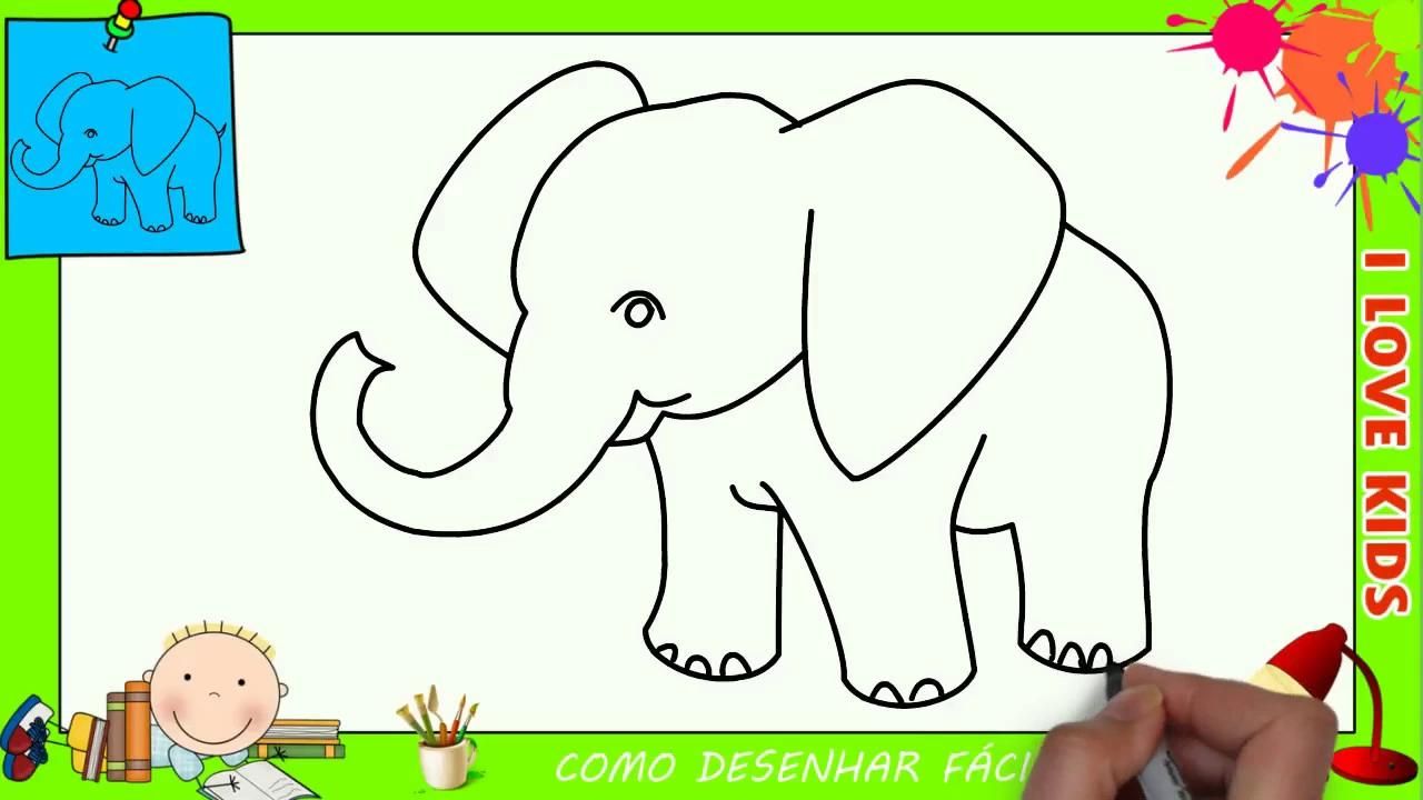 Colorindo páginas Desenho Como Desenhar Elefante