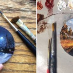 Artista faz lindas pinturas em miniatura das paisagens por onde anda com sua bicicleta